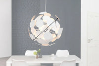 INFINITY HOME Moderne Design Hängeleuchte 70cm weiß silber Pendelleuchte