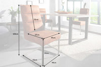 COMFORT Design Freischwinger Stuhl mit Edelstahl-Gestell