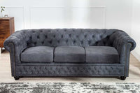 Design 3er Sofa CHESTERFIELD 200cm antik Federkern 3-Sitzer Loungesofa