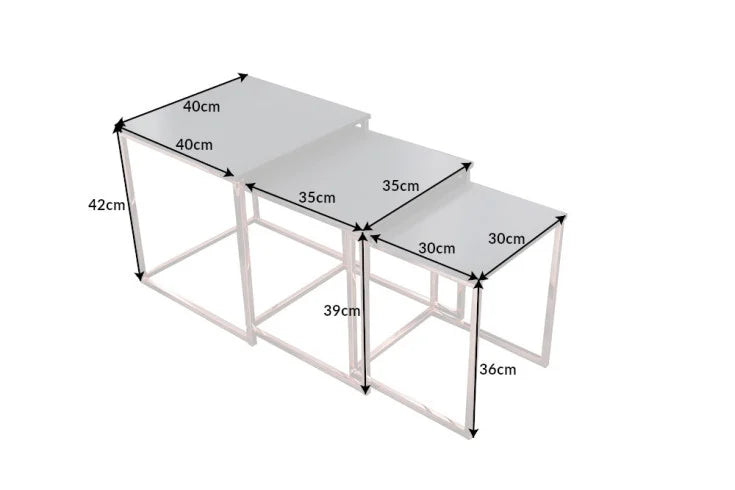 ELEMENTS Design Beistelltisch 3er Set 40cm anthrazit kupfer