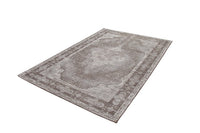 PURE UNIQUE Orientalischer Baumwoll-Teppich 240x160cm hellgrau geometrische Muster