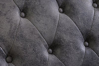EXTRAVAGANCIA Chesterfield Doppelbett 180x200cm antik grau Nietenbesatz