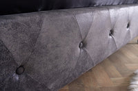 EXTRAVAGANCIA Chesterfield Doppelbett 180x200cm antik grau Nietenbesatz