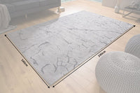 FIRE & EARTH Design Teppich 240x160cm grau Baumwolle