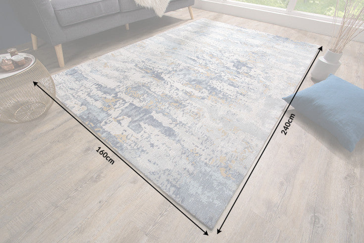 ABSTRAKT Design Teppich 240x160cm blau Baumwolle