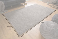 WOOL Handgearbeiteter Teppich 240x160cm anthrazit braun aus Wolle