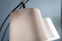 LEVELS Design Bogenlampe 205cm weiß beige braun 5 Leinenschirme Stehlampe