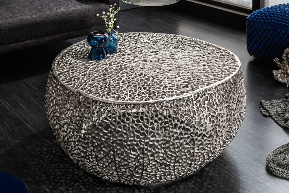 LEAF Filigraner Couchtisch 80cm Metall handmade Blatt-Design