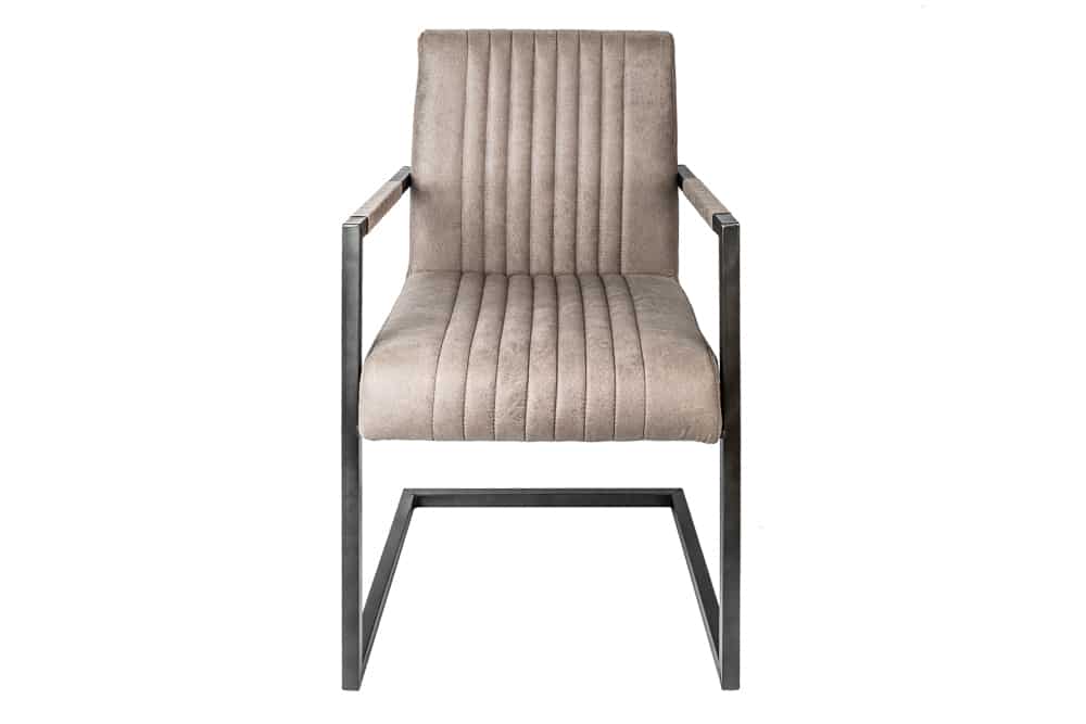 BIG ASTON Moderner Freischwinger Armlehnenstuhl Federkern Eisengestell