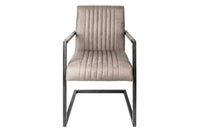 BIG ASTON Moderner Freischwinger Armlehnenstuhl Federkern Eisengestell