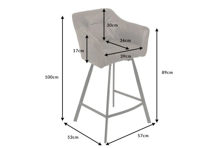 LOFT Retro Barstuhl 100cm Barhocker mit Armlehne