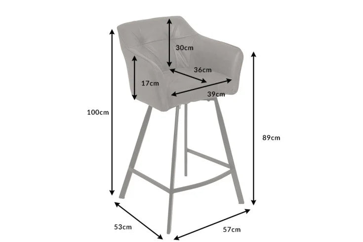 LOFT Retro Barstuhl 100cm Barhocker mit Armlehne