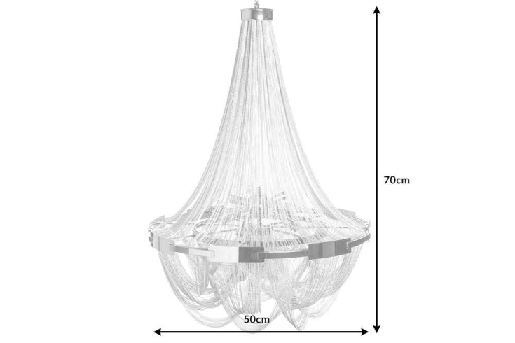 Extravaganter Kronleuchter ROYAL XL 70cm silber Hängeleuchte