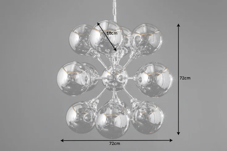 GALAXY Extravagant hanging light 72cm silver hanging lamp modern design