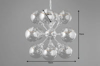 GALAXY Extravagant hanging light 72cm silver hanging lamp modern design