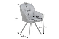 MR. LOUNGER rotating design chair anthracite with armrest retro style