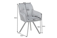 MR. LOUNGER rotating design chair anthracite with armrest retro style