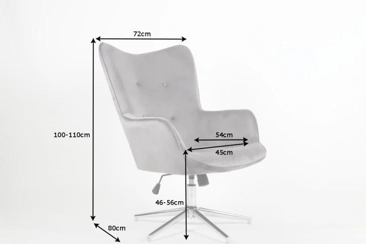 MR. LOUNGER Design Sessel chrom Samt höhenverstellbar drehbar Retro