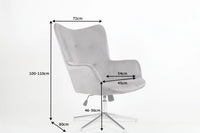 MR. LOUNGER Design Sessel chrom Samt höhenverstellbar drehbar Retro