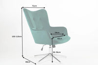 MR. LOUNGER design armchair chrome velvet height adjustable rotatable retro