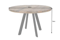 IRON CRAFT Solid dining table 120cm round natural mango wood