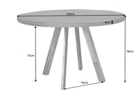 IRON CRAFT Solid dining table 120cm round gray mango wood flexed legs