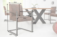 BIG ASTON Moderner Freischwinger Armlehnenstuhl Federkern Eisengestell