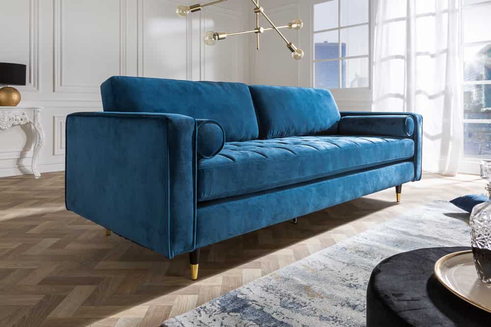 Design 3-Sitzer Sofa COZY VELVET 220cm Samt Federkern Lounge