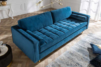 Design 3-Sitzer Sofa COZY VELVET 220cm Samt Federkern Lounge