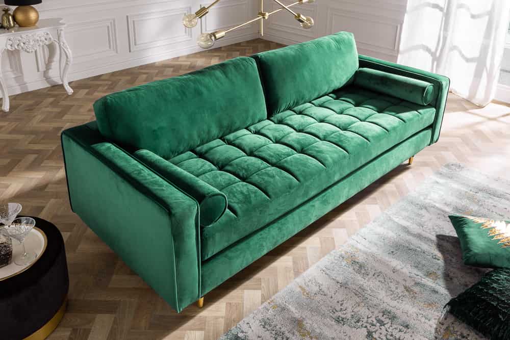 Design 3-Sitzer Sofa COZY VELVET 220cm Samt Federkern Lounge