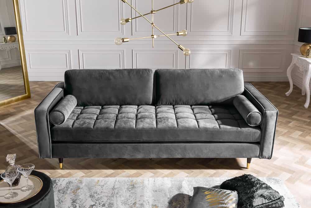 Design 3-Sitzer Sofa COZY VELVET 220cm Samt Federkern Lounge