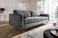 Design 3-Sitzer Sofa COZY VELVET 220cm Samt Federkern Lounge