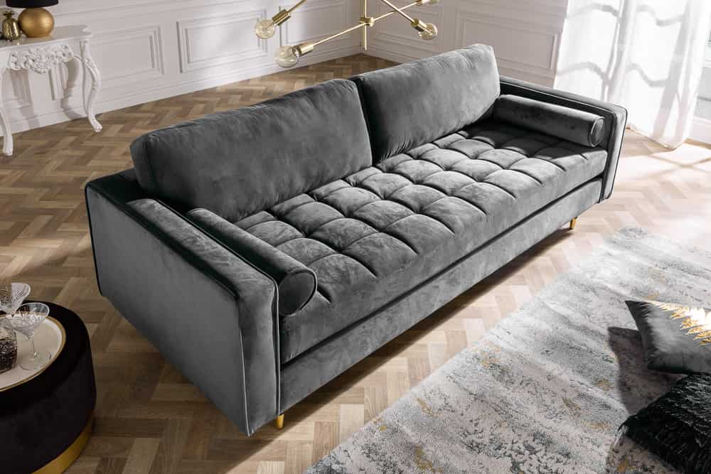 Design 3-Sitzer Sofa COZY VELVET 220cm Samt Federkern Lounge