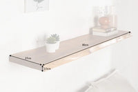 MAMMUT solid wall shelf 80cm acacia wood shelf with tree edge