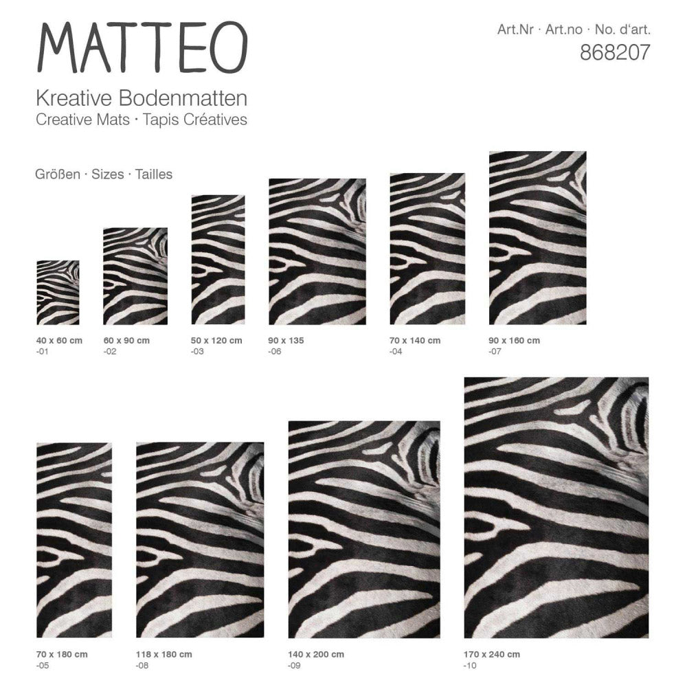 Vinyl Teppich MATTEO Zebra / Leopard, rechteckig, Höhe: 2.2 mm