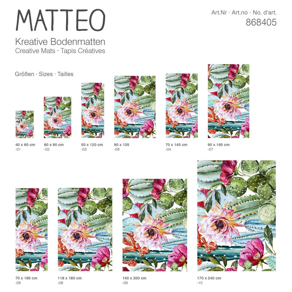 Vinyl Teppich MATTEO Exotic Kaktus, rechteckig, Höhe: 2.2 mm