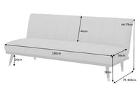 PETIT BEAUTÉ Design Schlafsofa 180cm Samt 3-Sitzer