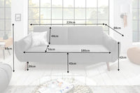 DIVANI Retro Schlafsofa 220cm Samt 3er Sofa mit Bettfunktion