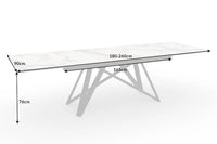 ATLAS extendable dining table 180-220-260cm marble white ceramic made in Italy