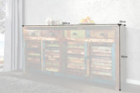 JAKARTA Unique sideboard 160cm colorful recycled solid wood from fishing boats