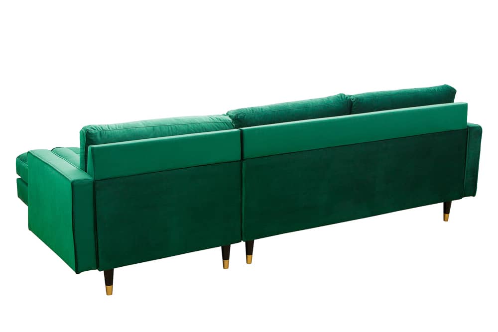 Elegantes Ecksofa COZY VELVET 260cm Samt Federkern 3-Sitzer