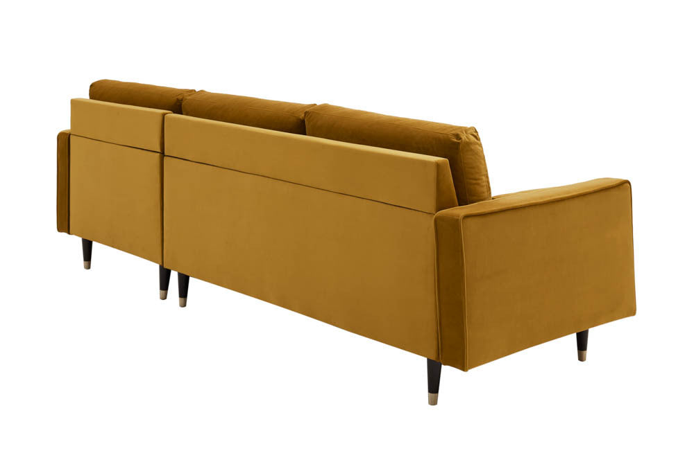 Elegantes Ecksofa COZY VELVET 260cm Samt Federkern 3-Sitzer