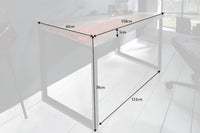 ELEMENTS Eleganter Schreibtisch 118cm Sheesham Smoke Finish Metallgestell