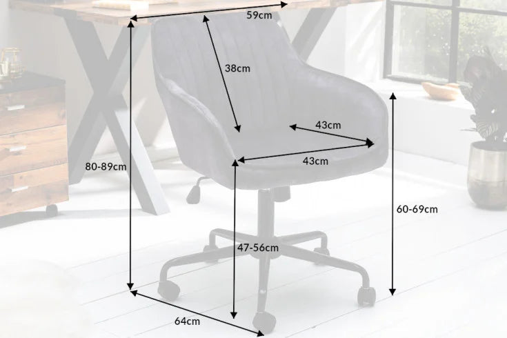 TURIN Höhenverstellbarer Bürostuhl mit Armlehne Drehstuhl