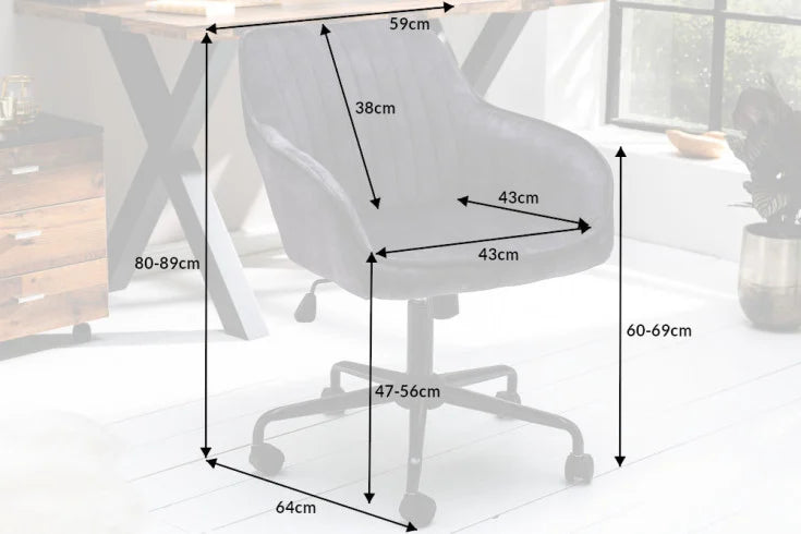 TURIN Height-adjustable office chair with armrest swivel chair