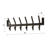 Garderobe Tubo 2x6 Haken / Drift brown