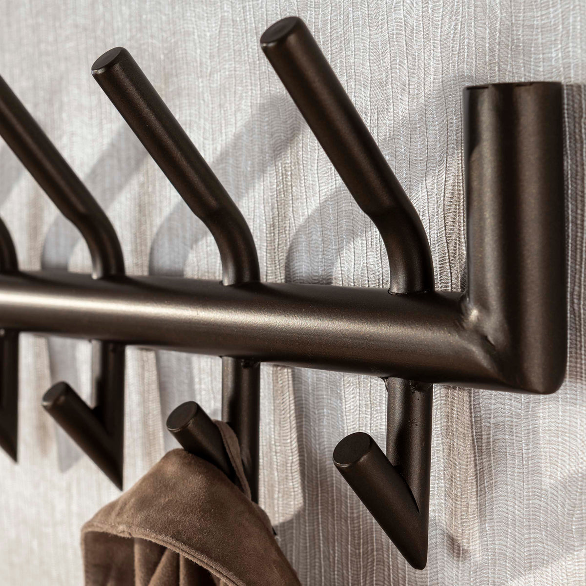 Garderobe Tubo 2x6 Haken / Drift brown