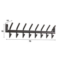 Garderobe Tubo 2x8 Haken / Matt dunkelgrau