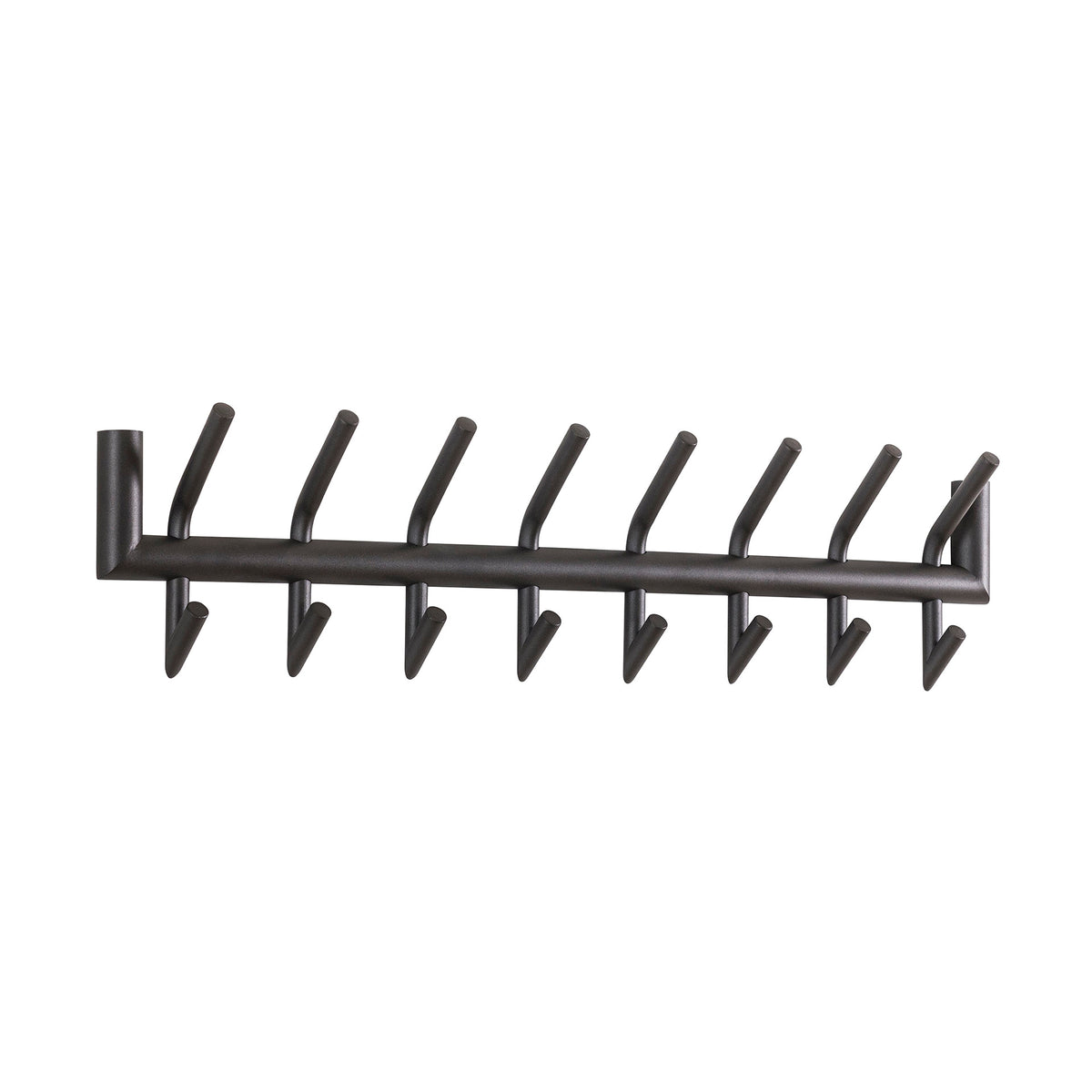 Garderobe Tubo 2x8 Haken / Matt dunkelgrau