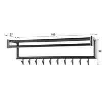 Garderobe Tubo Kleiderstange und Hutablage 10 Haken / Matt dunkelgrau